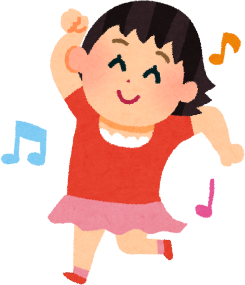 Illustration of Joyful Girl Dancing to Music